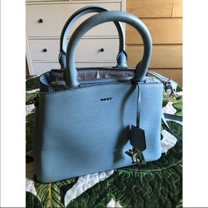 DKNY Macy’s Paige Leather Satchel Light Blue
